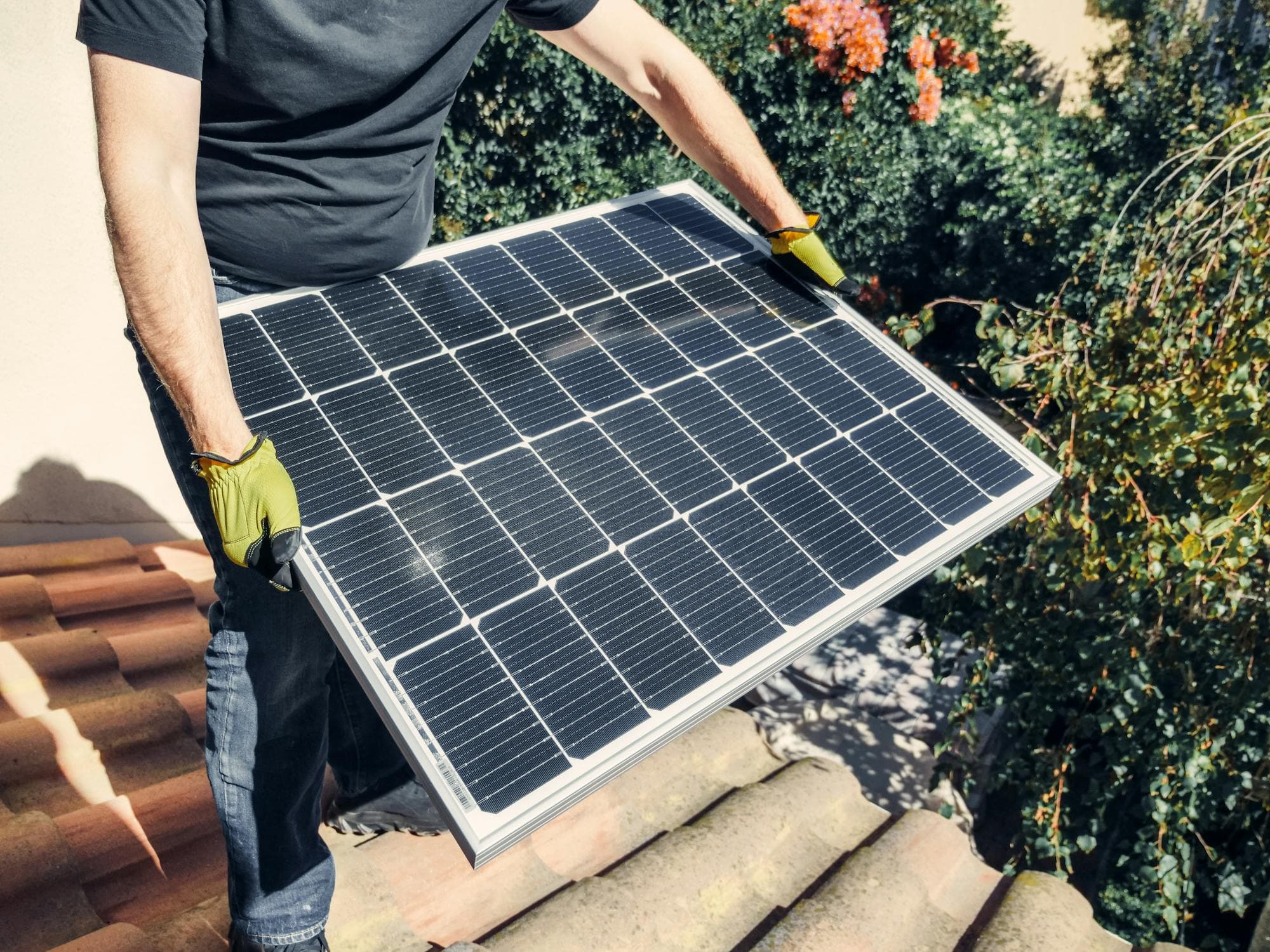 Flat roof solar installation — NYC outer borough