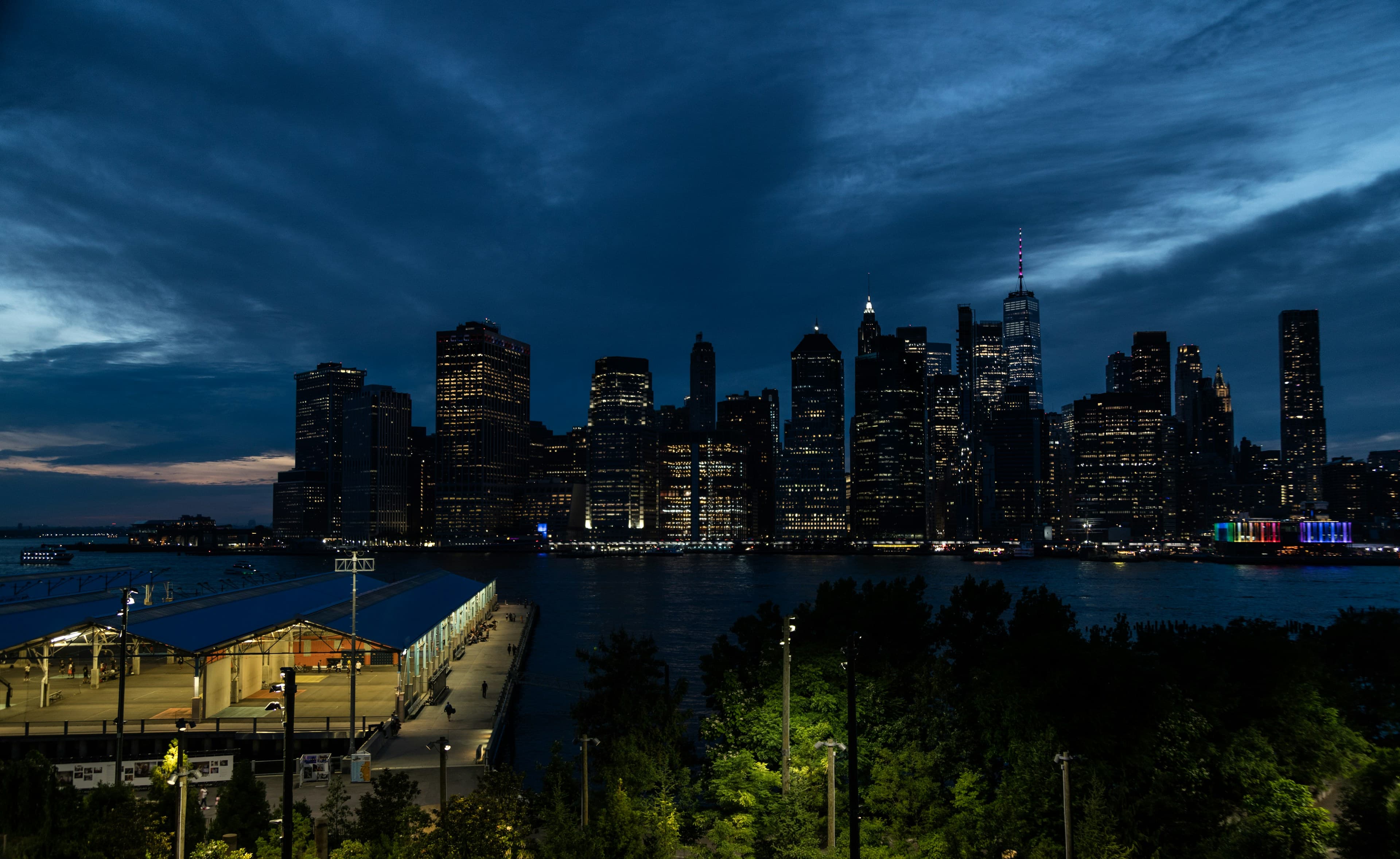 New York skyline at dusk