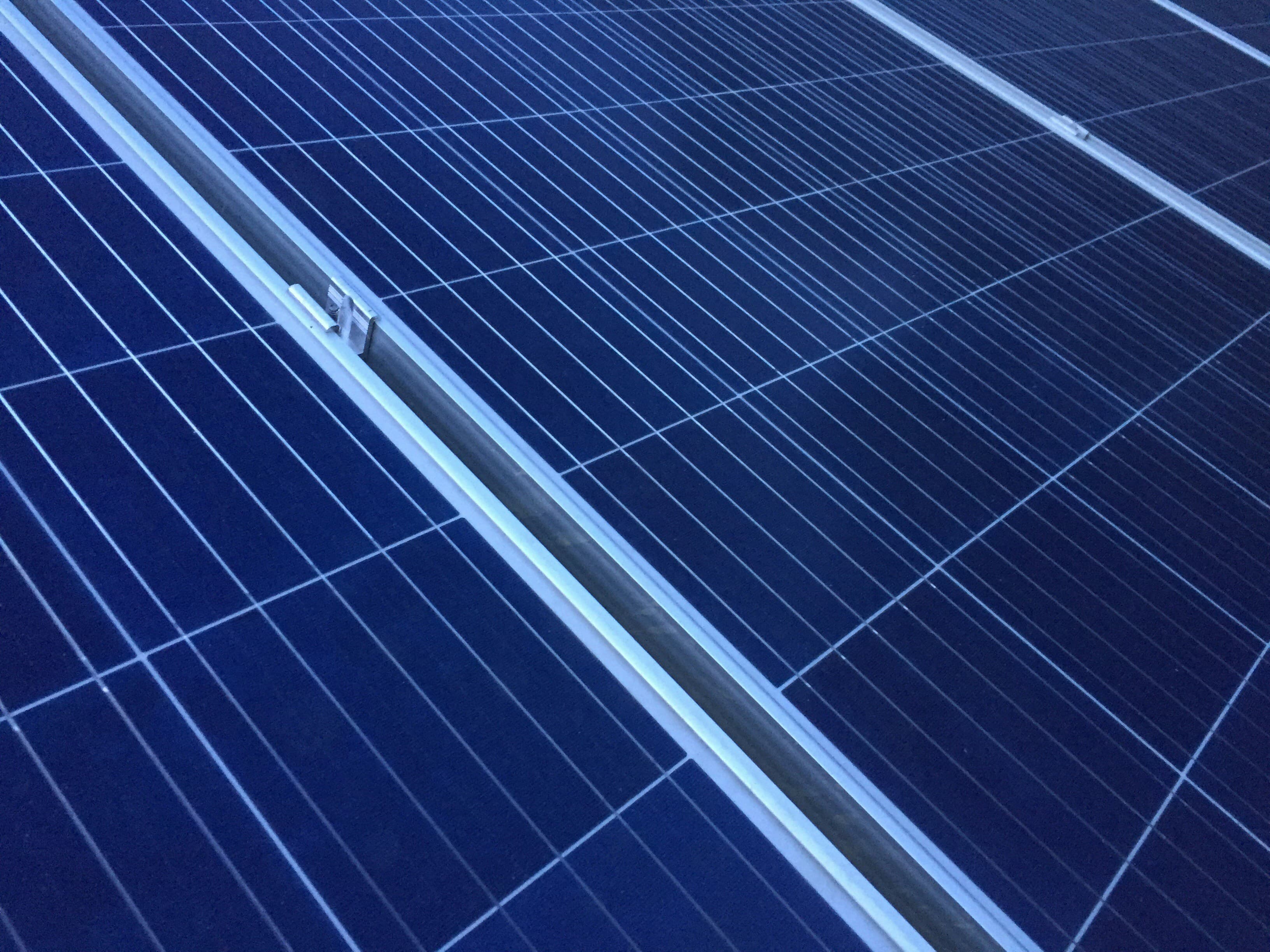 All-black solar panel close-up