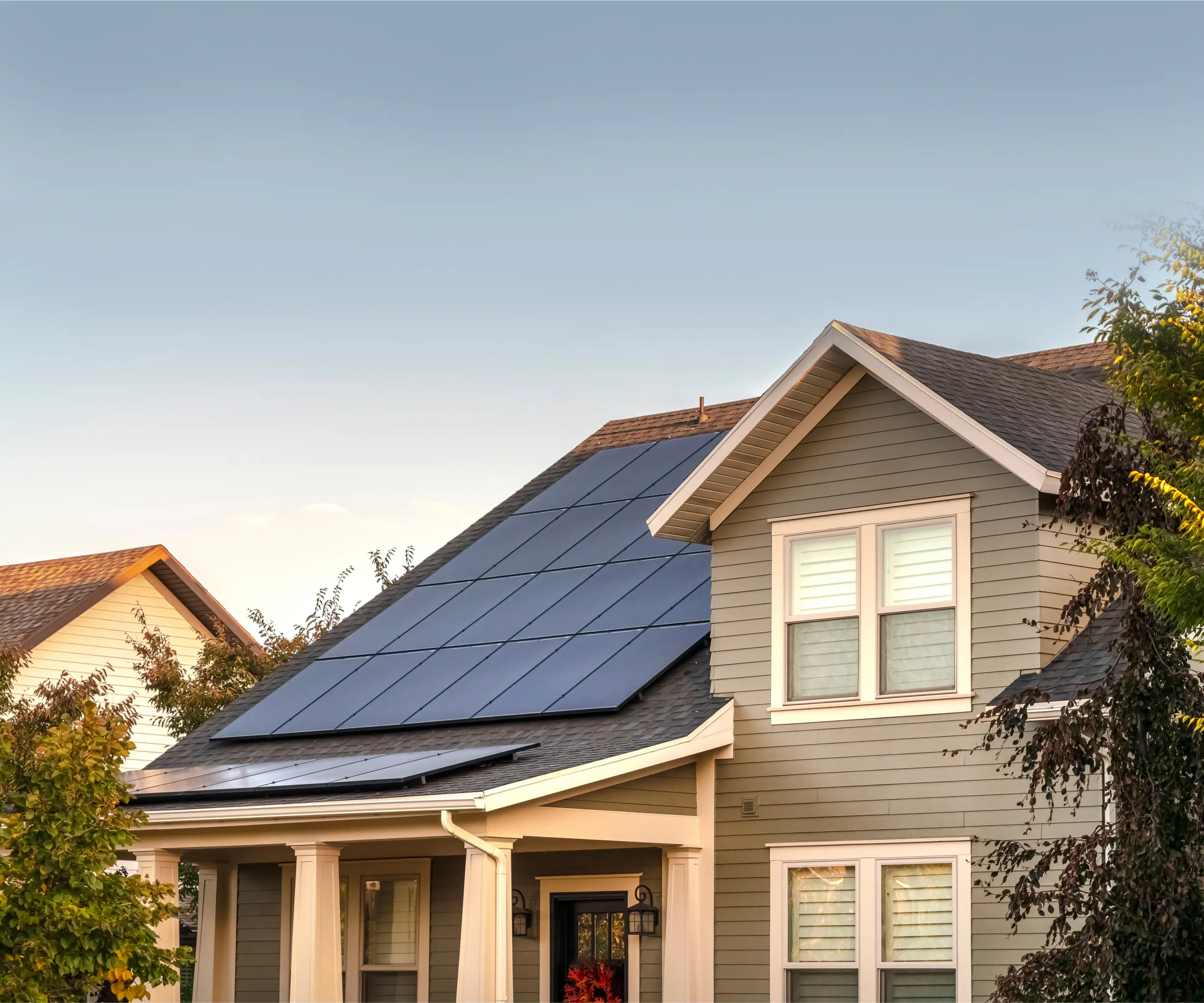 Residential home with solar panels
