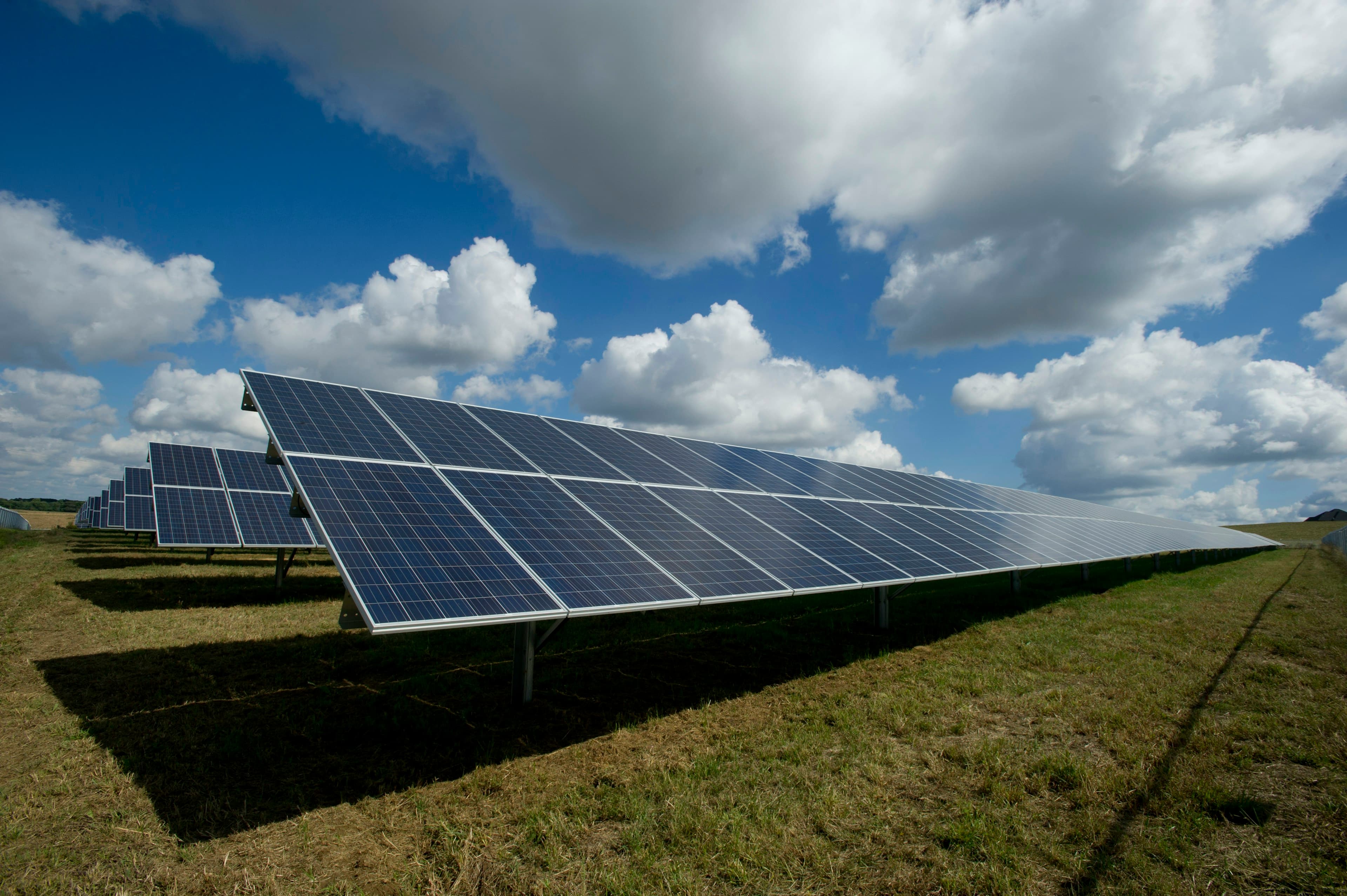 Solar panels mounted on a residential roof
